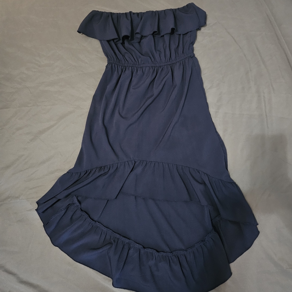 Navy blue crop top dress